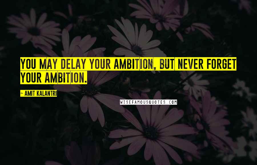 Amit Kalantri Quotes: You may delay your ambition, but never forget your ambition.