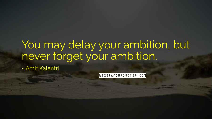 Amit Kalantri Quotes: You may delay your ambition, but never forget your ambition.
