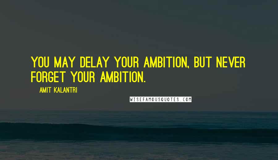 Amit Kalantri Quotes: You may delay your ambition, but never forget your ambition.