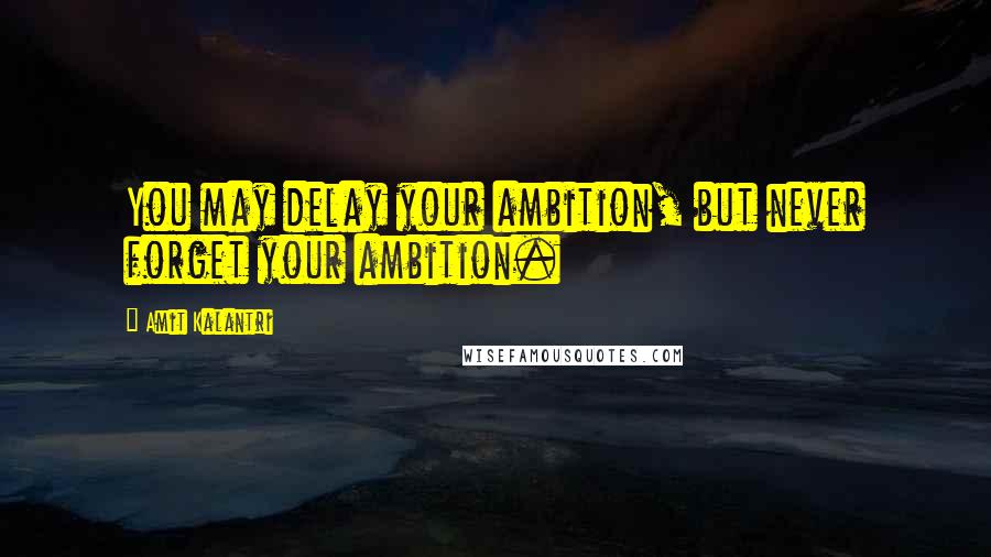 Amit Kalantri Quotes: You may delay your ambition, but never forget your ambition.