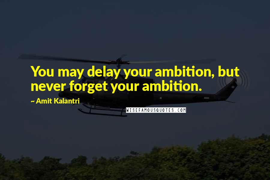 Amit Kalantri Quotes: You may delay your ambition, but never forget your ambition.