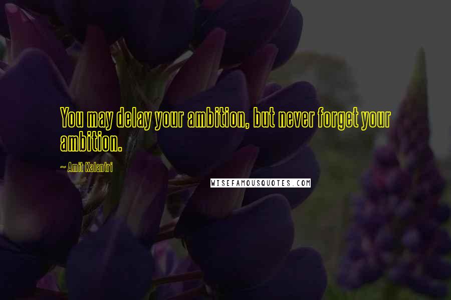 Amit Kalantri Quotes: You may delay your ambition, but never forget your ambition.