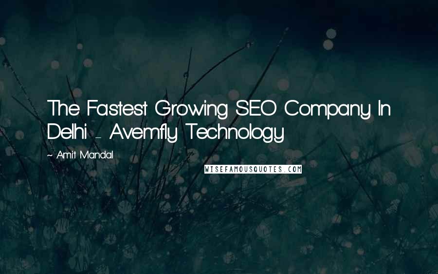 Amit Mandal Quotes: The Fastest Growing SEO Company In Delhi - Avemfly Technology