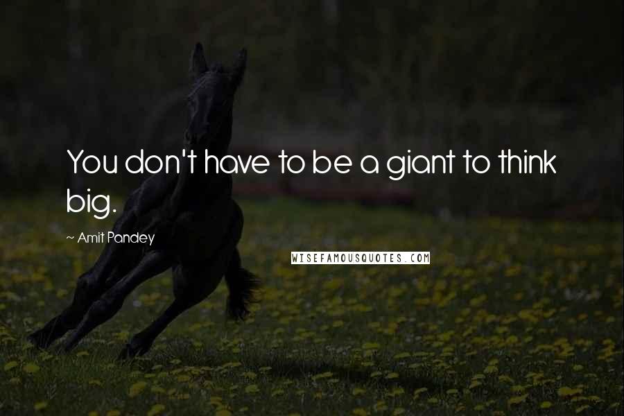 Amit Pandey Quotes: You don't have to be a giant to think big.