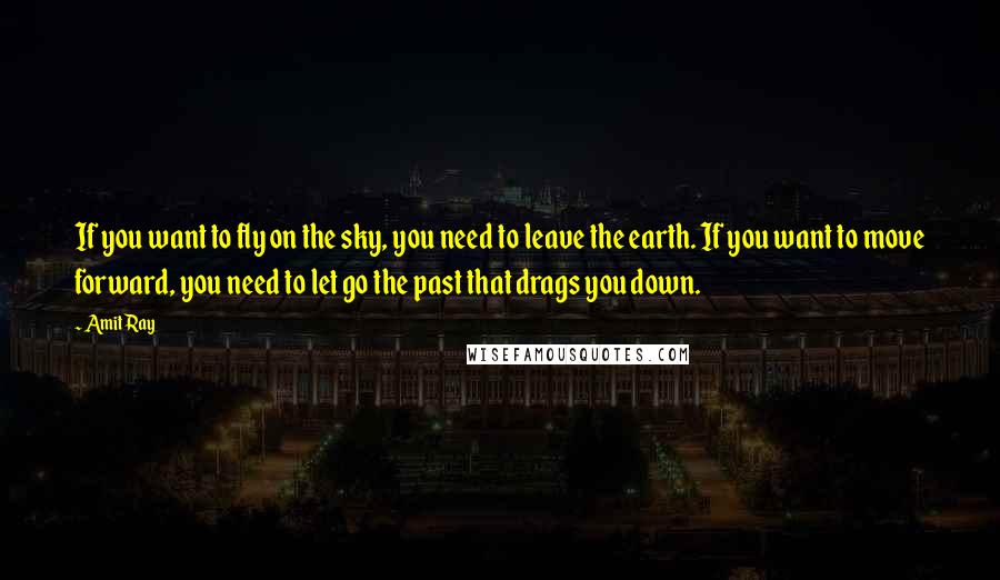 Amit Ray Quotes: If you want to fly on the sky, you need to leave the earth. If you want to move forward, you need to let go the past that drags you down.