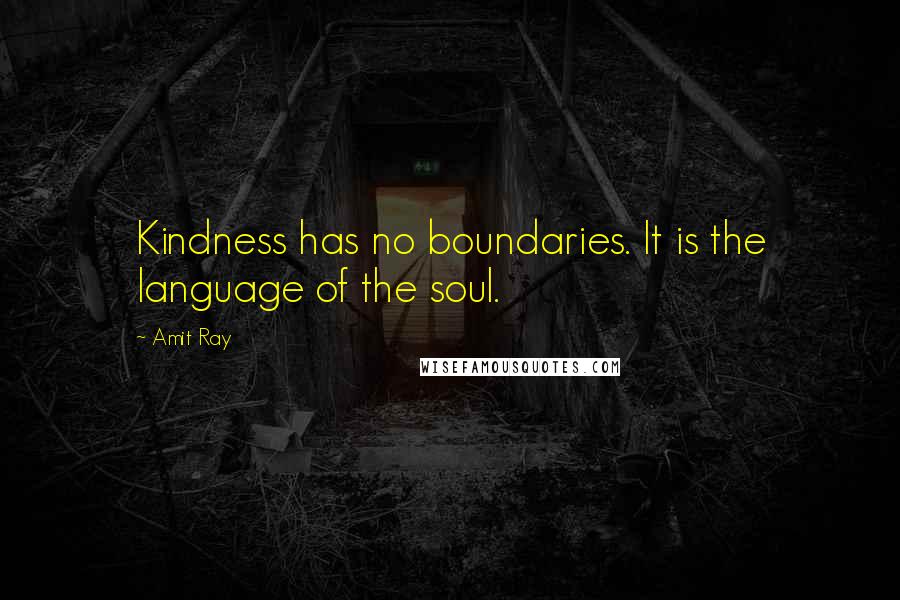 Amit Ray Quotes: Kindness has no boundaries. It is the language of the soul.