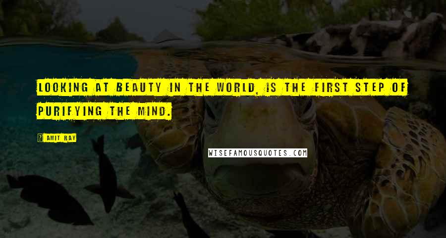 Amit Ray Quotes: Looking at beauty in the world, is the first step of purifying the mind.