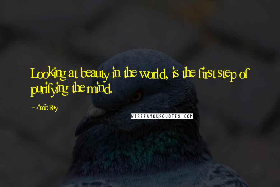 Amit Ray Quotes: Looking at beauty in the world, is the first step of purifying the mind.