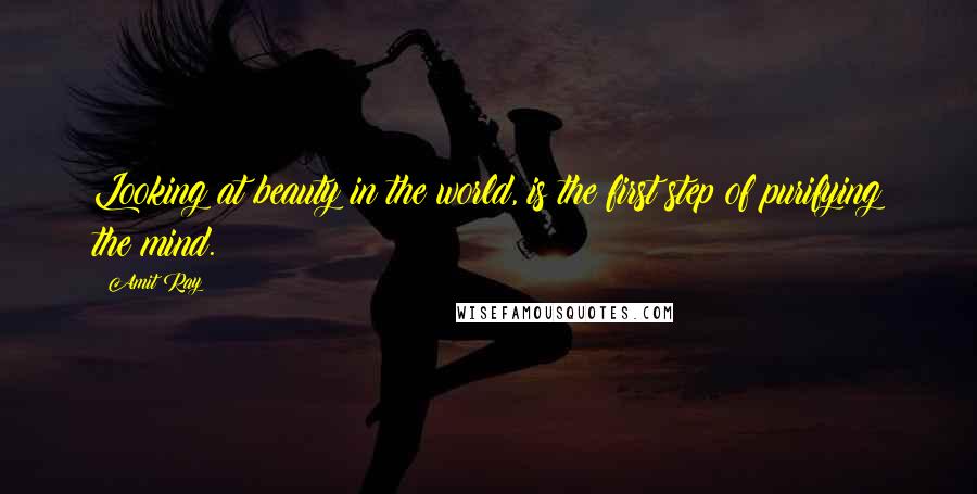 Amit Ray Quotes: Looking at beauty in the world, is the first step of purifying the mind.