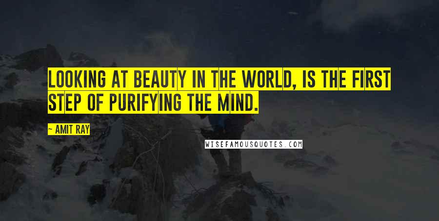 Amit Ray Quotes: Looking at beauty in the world, is the first step of purifying the mind.