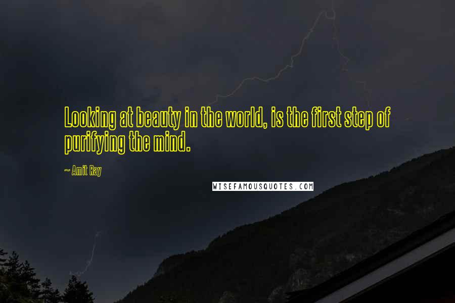 Amit Ray Quotes: Looking at beauty in the world, is the first step of purifying the mind.