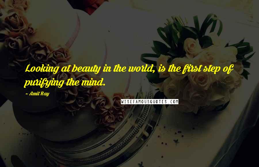 Amit Ray Quotes: Looking at beauty in the world, is the first step of purifying the mind.