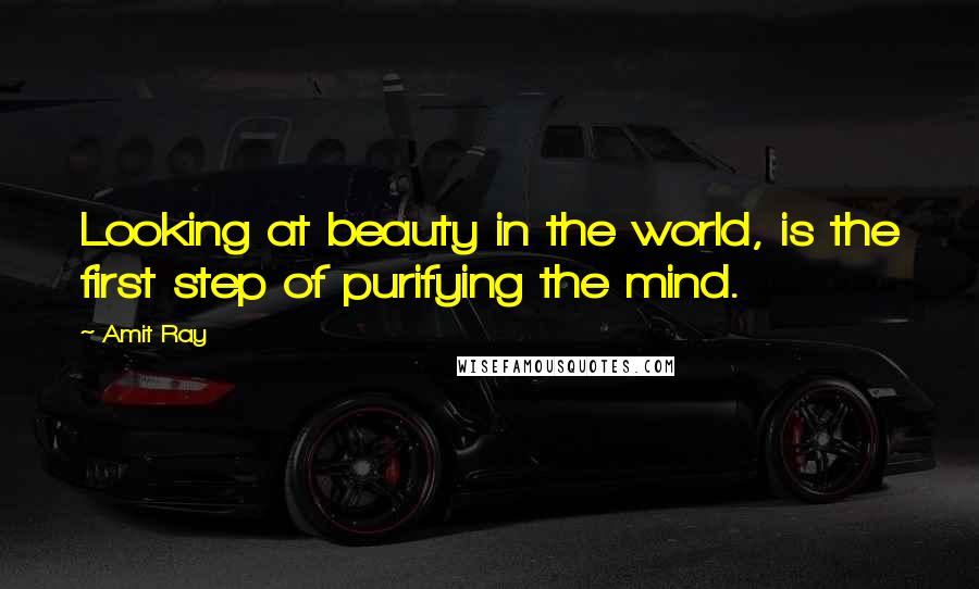 Amit Ray Quotes: Looking at beauty in the world, is the first step of purifying the mind.