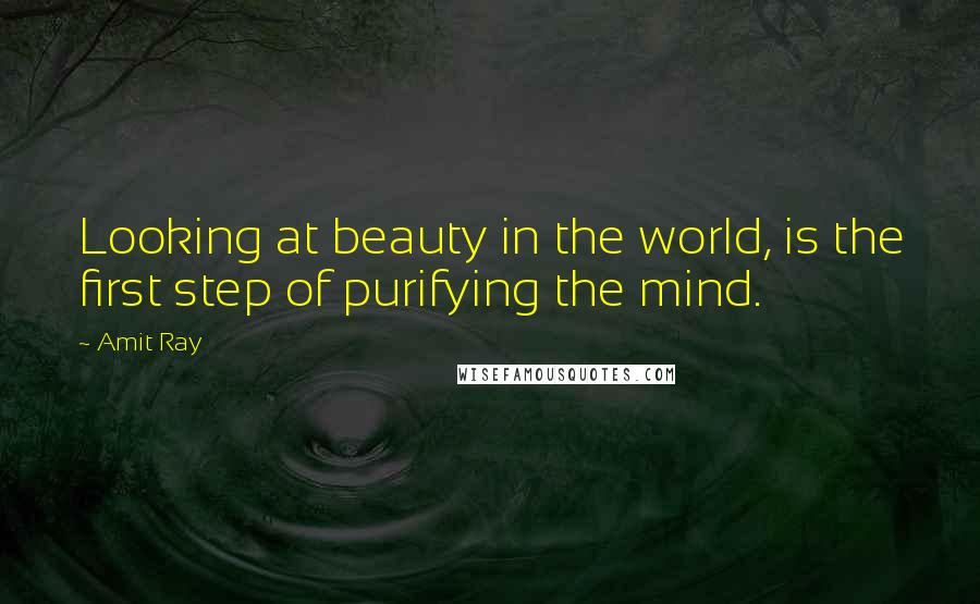 Amit Ray Quotes: Looking at beauty in the world, is the first step of purifying the mind.