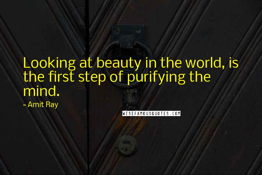 Amit Ray Quotes: Looking at beauty in the world, is the first step of purifying the mind.