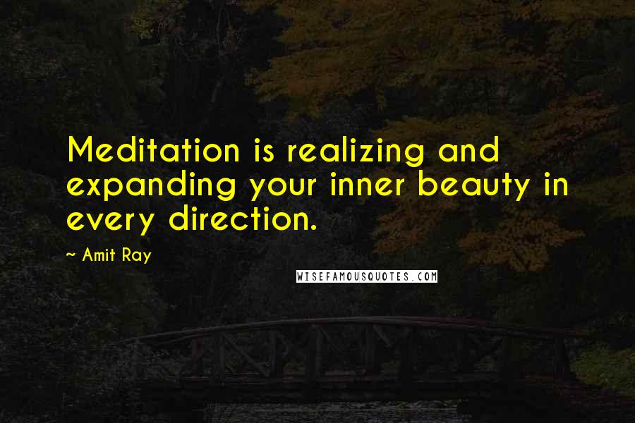 Amit Ray Quotes: Meditation is realizing and expanding your inner beauty in every direction.