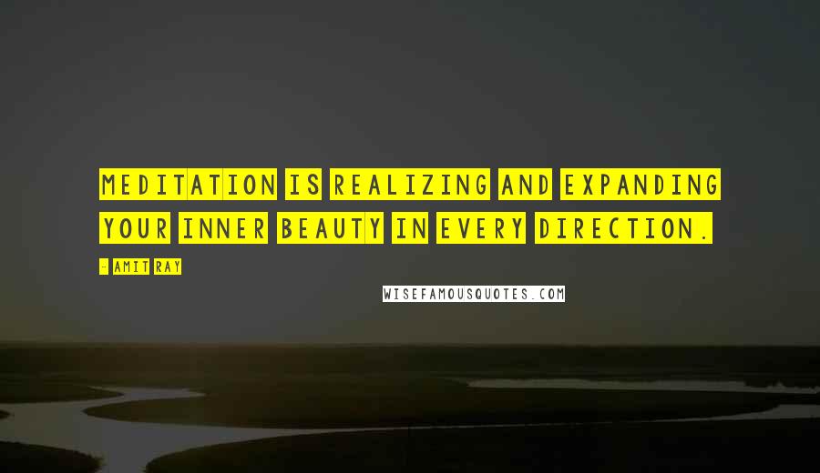 Amit Ray Quotes: Meditation is realizing and expanding your inner beauty in every direction.