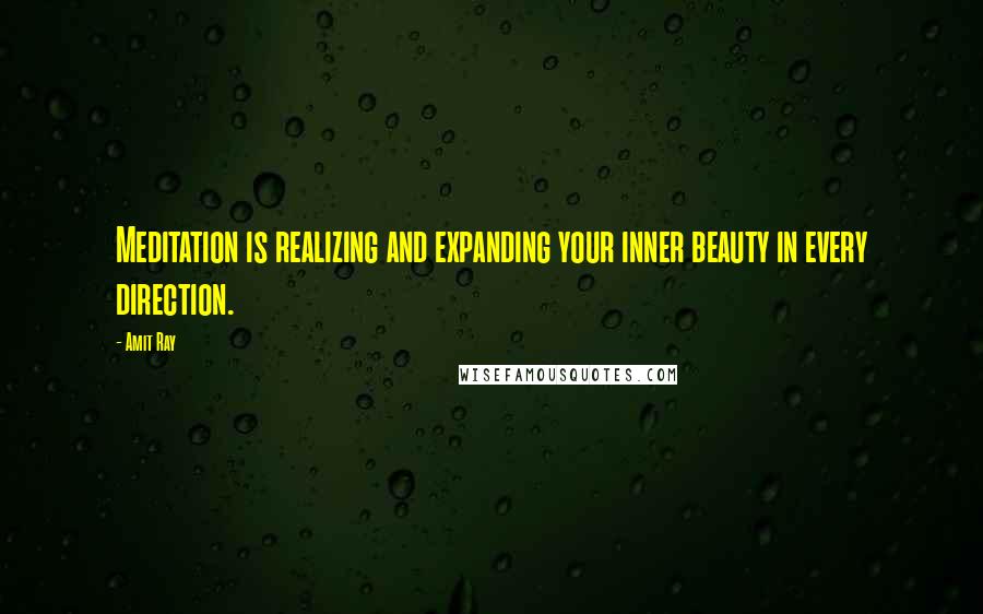 Amit Ray Quotes: Meditation is realizing and expanding your inner beauty in every direction.