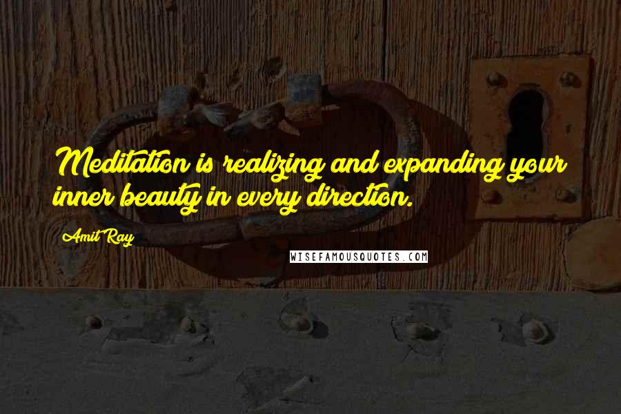 Amit Ray Quotes: Meditation is realizing and expanding your inner beauty in every direction.