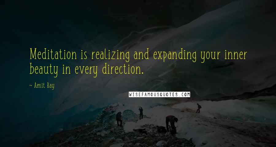 Amit Ray Quotes: Meditation is realizing and expanding your inner beauty in every direction.