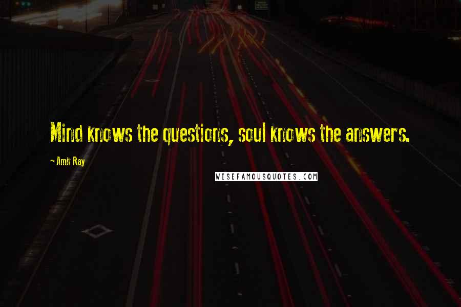 Amit Ray Quotes: Mind knows the questions, soul knows the answers.