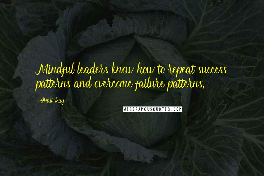 Amit Ray Quotes: Mindful leaders know how to repeat success patterns and overcome failure patterns.