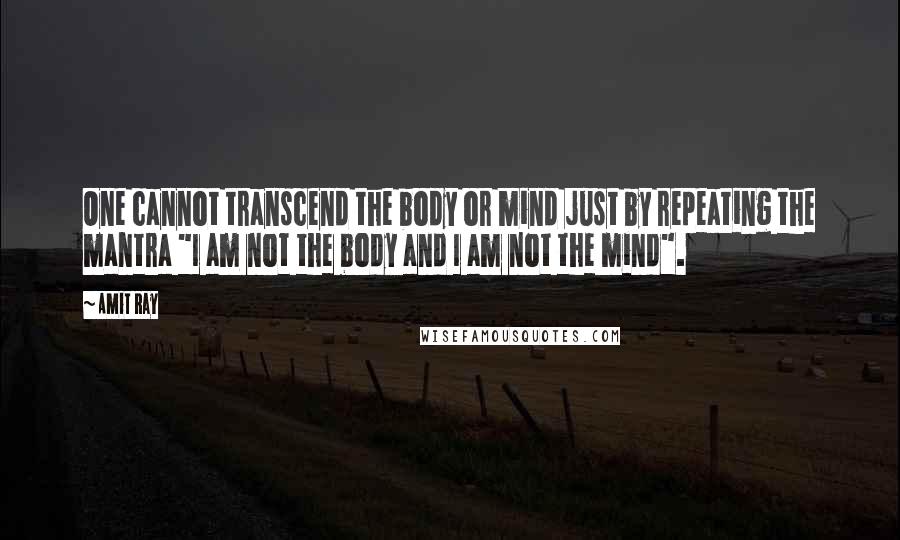 Amit Ray Quotes: One cannot transcend the body or mind just by repeating the mantra "I am not the body and I am not the mind".