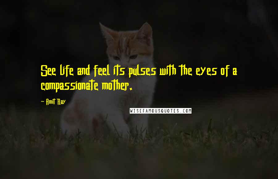 Amit Ray Quotes: See life and feel its pulses with the eyes of a compassionate mother.