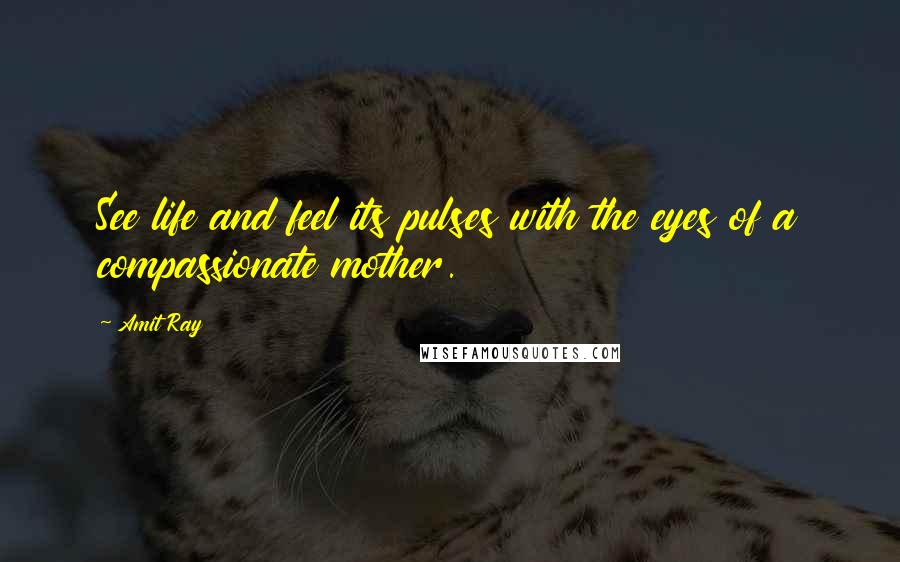 Amit Ray Quotes: See life and feel its pulses with the eyes of a compassionate mother.