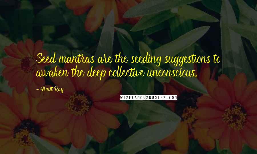 Amit Ray Quotes: Seed mantras are the seeding suggestions to awaken the deep collective unconscious.