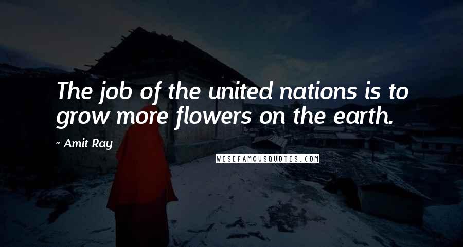 Amit Ray Quotes: The job of the united nations is to grow more flowers on the earth.