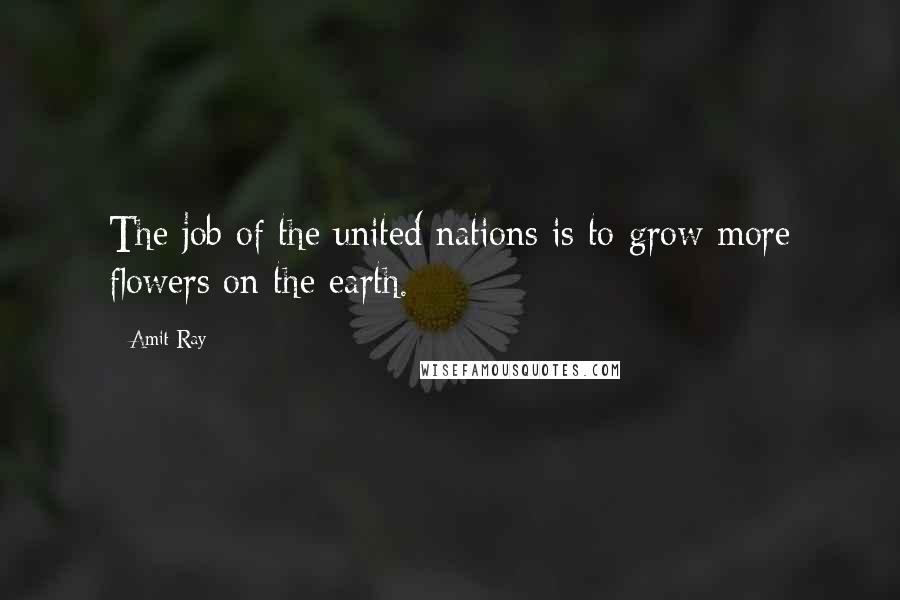 Amit Ray Quotes: The job of the united nations is to grow more flowers on the earth.