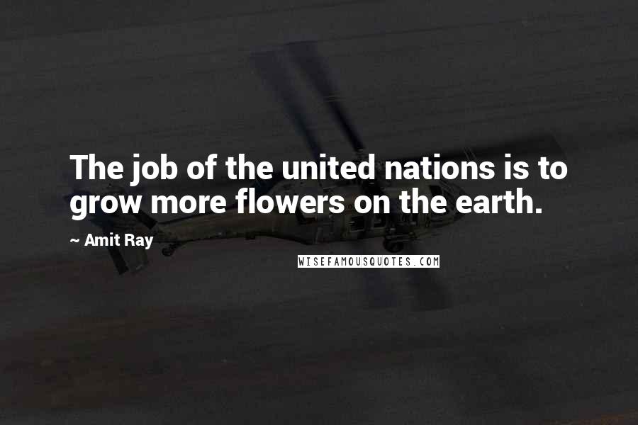 Amit Ray Quotes: The job of the united nations is to grow more flowers on the earth.