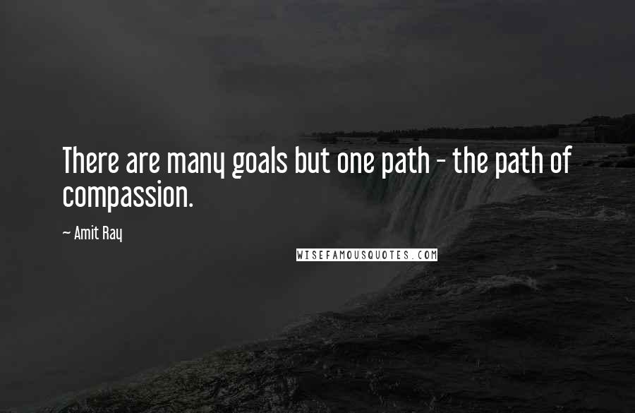 Amit Ray Quotes: There are many goals but one path - the path of compassion.