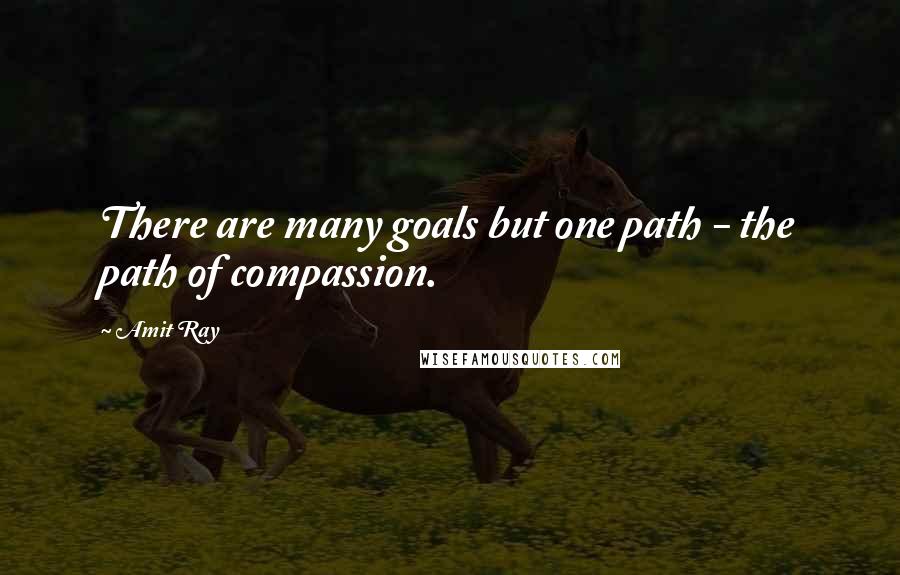 Amit Ray Quotes: There are many goals but one path - the path of compassion.