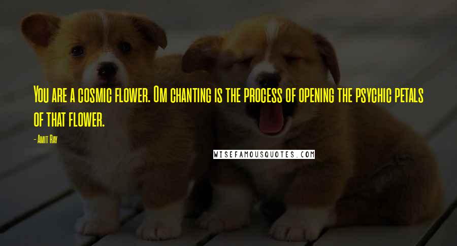 Amit Ray Quotes: You are a cosmic flower. Om chanting is the process of opening the psychic petals of that flower.