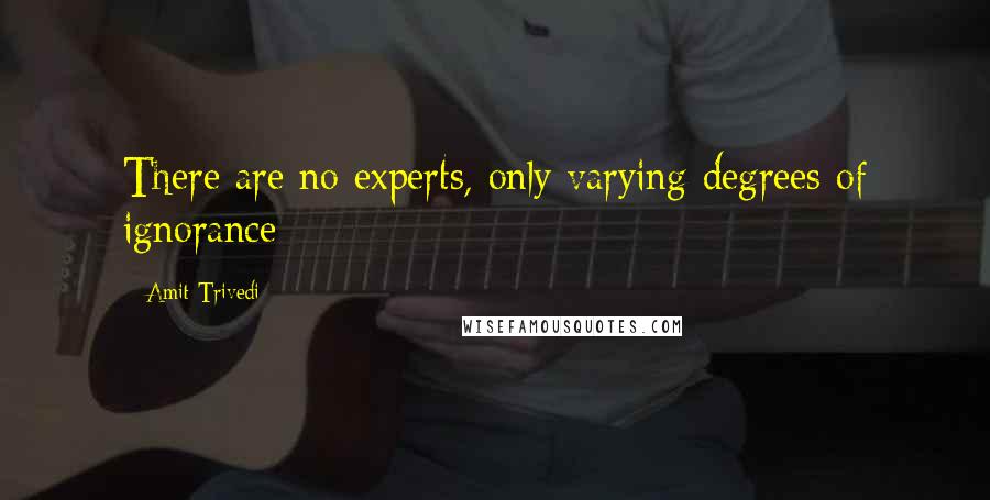 Amit Trivedi Quotes: There are no experts, only varying degrees of ignorance