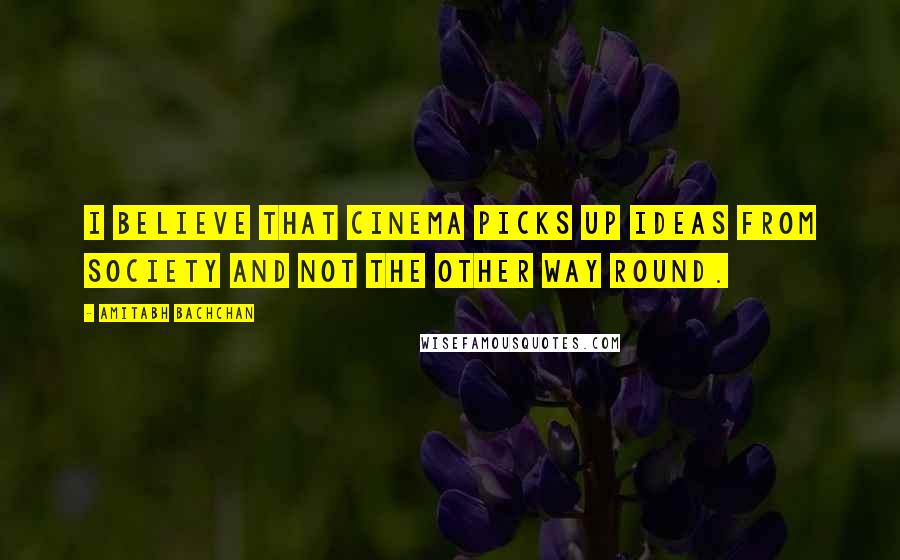 Amitabh Bachchan Quotes: I believe that cinema picks up ideas from society and not the other way round.