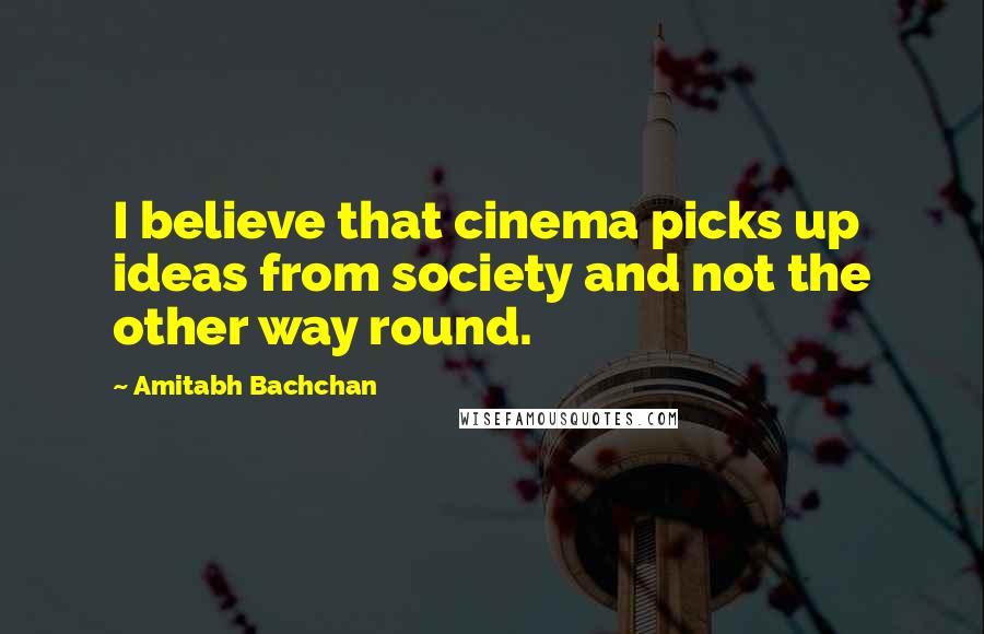 Amitabh Bachchan Quotes: I believe that cinema picks up ideas from society and not the other way round.