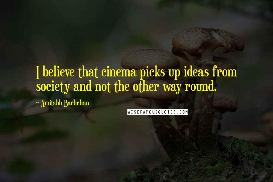 Amitabh Bachchan Quotes: I believe that cinema picks up ideas from society and not the other way round.