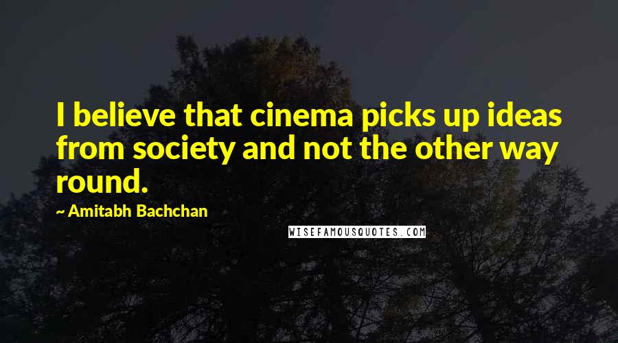 Amitabh Bachchan Quotes: I believe that cinema picks up ideas from society and not the other way round.