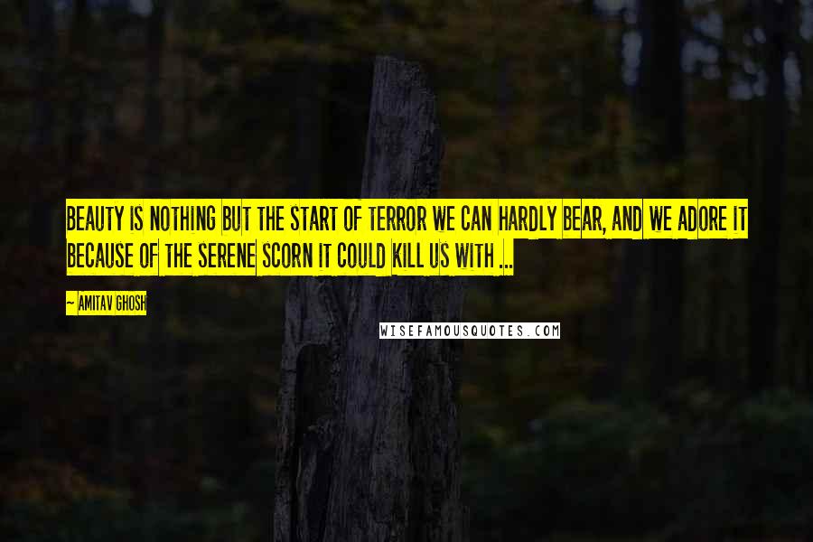 Amitav Ghosh Quotes: Beauty is nothing but the start of terror we can hardly bear, and we adore it because of the serene scorn it could kill us with ...