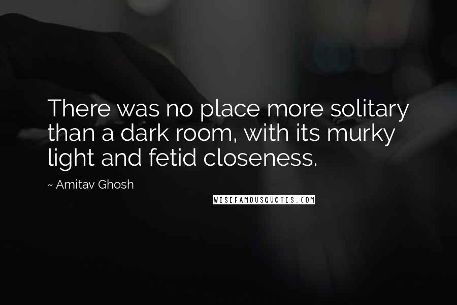 Amitav Ghosh Quotes: There was no place more solitary than a dark room, with its murky light and fetid closeness.