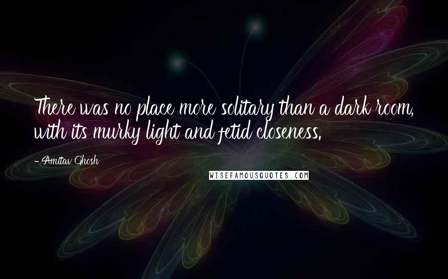 Amitav Ghosh Quotes: There was no place more solitary than a dark room, with its murky light and fetid closeness.