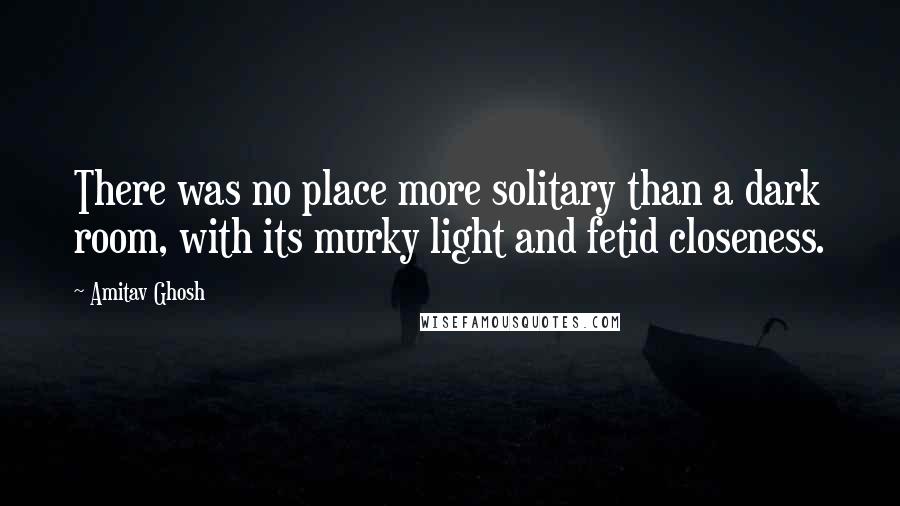 Amitav Ghosh Quotes: There was no place more solitary than a dark room, with its murky light and fetid closeness.