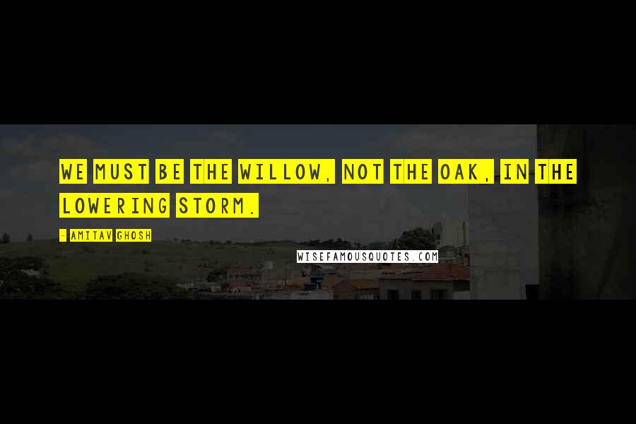 Amitav Ghosh Quotes: We must be the willow, not the oak, in the lowering storm.