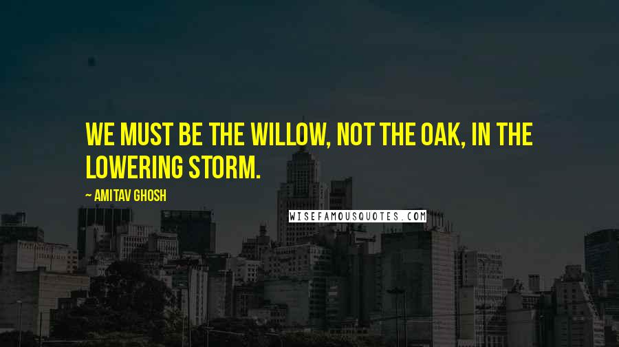 Amitav Ghosh Quotes: We must be the willow, not the oak, in the lowering storm.