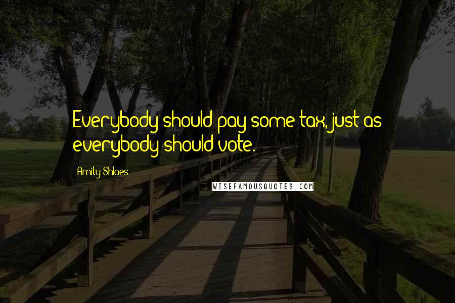 Amity Shlaes Quotes: Everybody should pay some tax, just as everybody should vote.