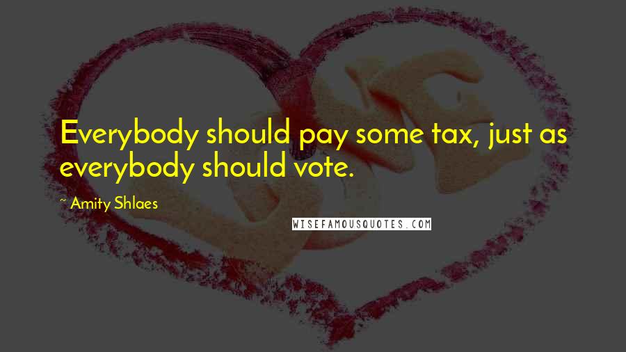 Amity Shlaes Quotes: Everybody should pay some tax, just as everybody should vote.