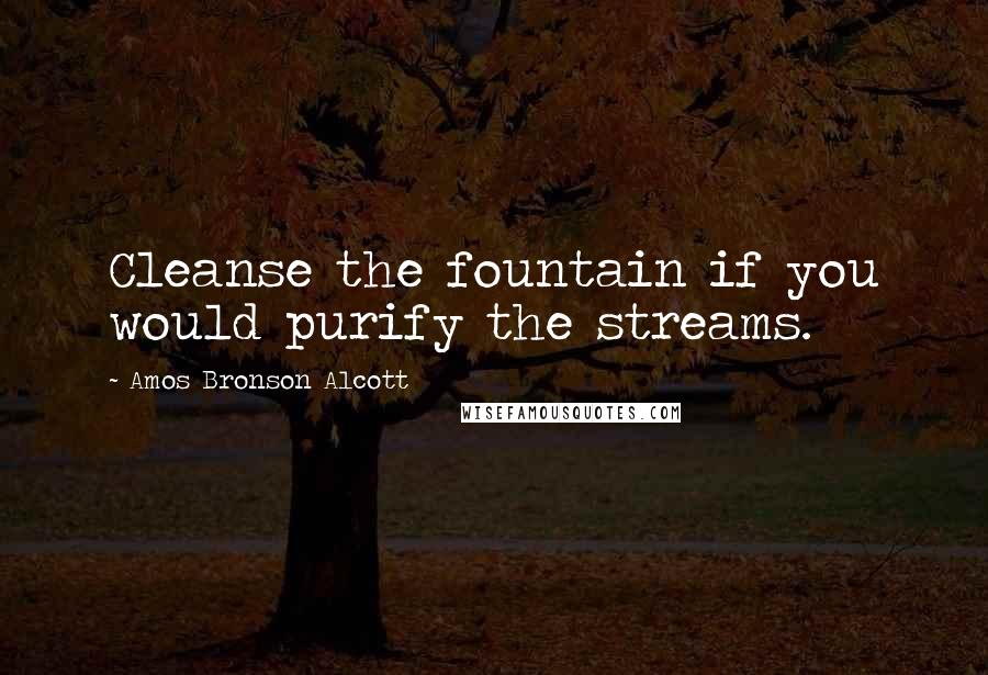 Amos Bronson Alcott Quotes: Cleanse the fountain if you would purify the streams.